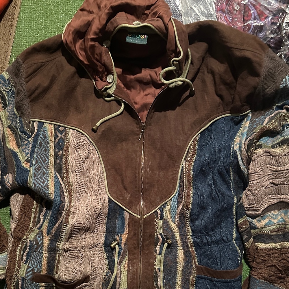 Men’s Coogi Suede & Wool Hoodie  Jacket in XL / XXL